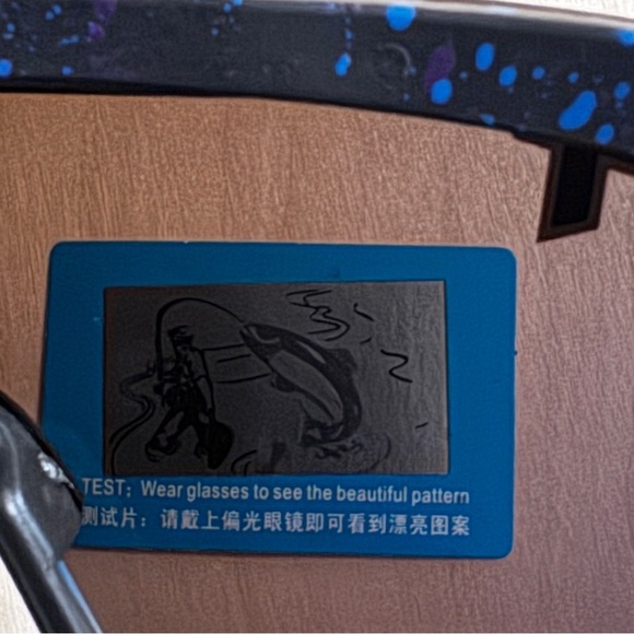 NWT - Polarized Pit Viper Sunglasses - Midnight Blue Lens & Speckled Black Frame - Picture 8 of 8